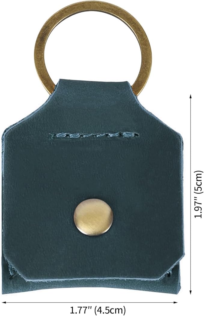 Jack&Chris Genuine Leather SD Card Holder Keychain, Anti-Shock Anti-Dust SD Card Case, Portable Camera Accessories for SD CF CFexpress Micro SD Nano SIM and Micro SIM Cards, Blue 2 Packs