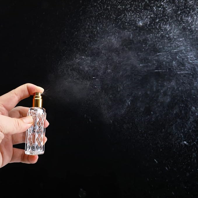 YU FENG 12pcs Glass Perfumes Bottle Empty Atomizer Refillable Spray Perfume Bottles Fine Mist Atomizer Cosmetic Container for Travel,10ml