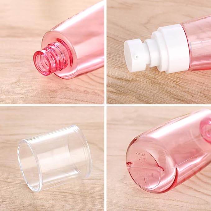 7 Pack Travel Bottle Set, 3 Ounce TSA Approved Leakproof Silicone Containers and 100ml/3.50z Fine Mist Hairspray Bottle Refillable Containers for Cosmetic Skincare Perfume