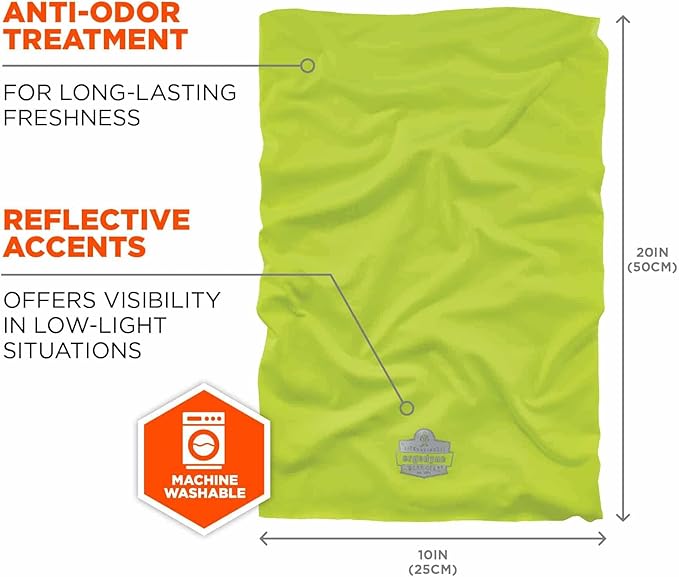 Ergodyne Chill-Its 6487 Cooling Neck Gaiter, Multiple Ways to Wear Headband or Face Mask
