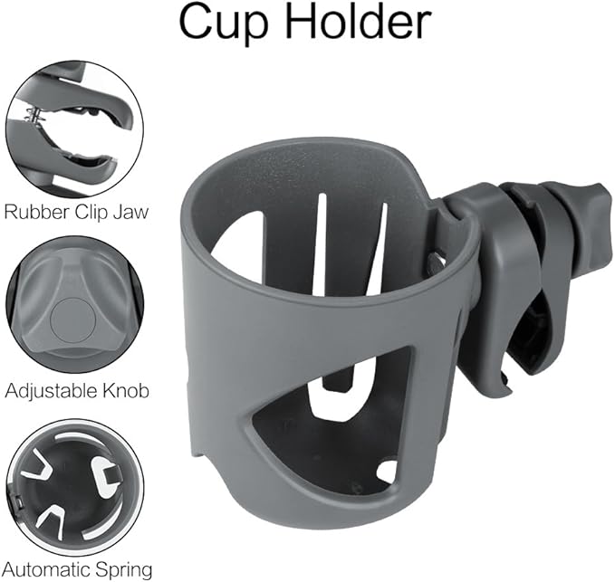 Accmor Stroller Cup Holder, Universal Cup Holder for Walker Wheelchair Bike, 360° Rotatable Stroller Cup Holder Attachment Accessories for Walker, Wheelchair, Scooter