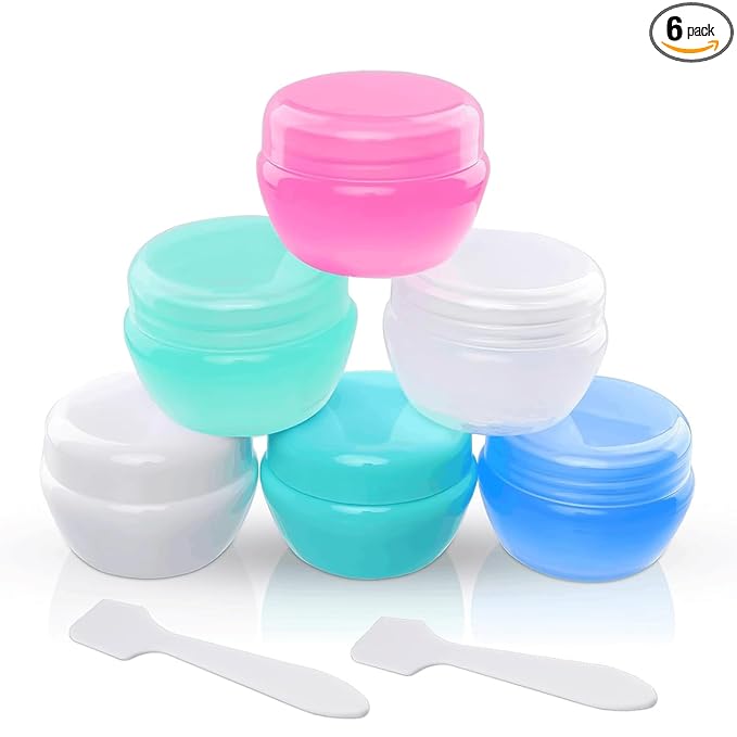 Cosywell Travel Containers - 6PCS Refillable Leak-proof Cream Jars for Toiletries, Lotion, Cosmetic, Body Cream