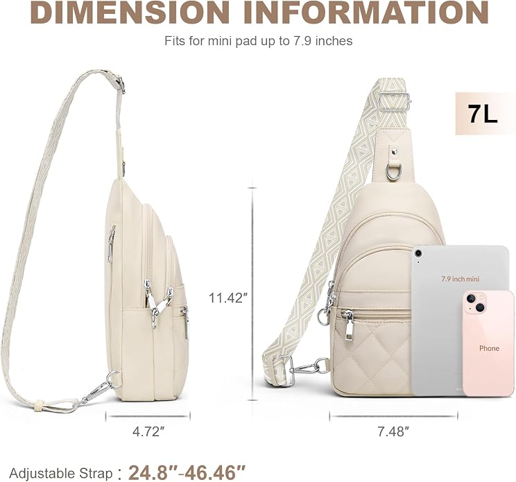 SYTRAH Sling Bag for Women, Anti-Theft RFID Crossbody Bag Nylon Sling Purse for Travel, Puffy Small backpack