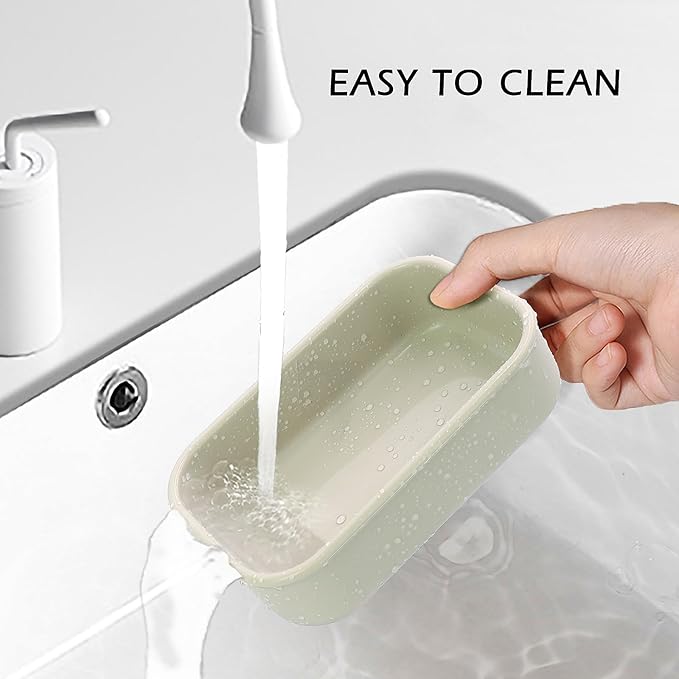 AIDIMMING Large Vented Silicone Travel Soap Case, Leak-Proof Shampoo Bar Holder for Kitsch Shampoo and Conditioner Bar Set, Drain Tray Container for Large Bars, Handmade Bars, Travel Gym (Off White)