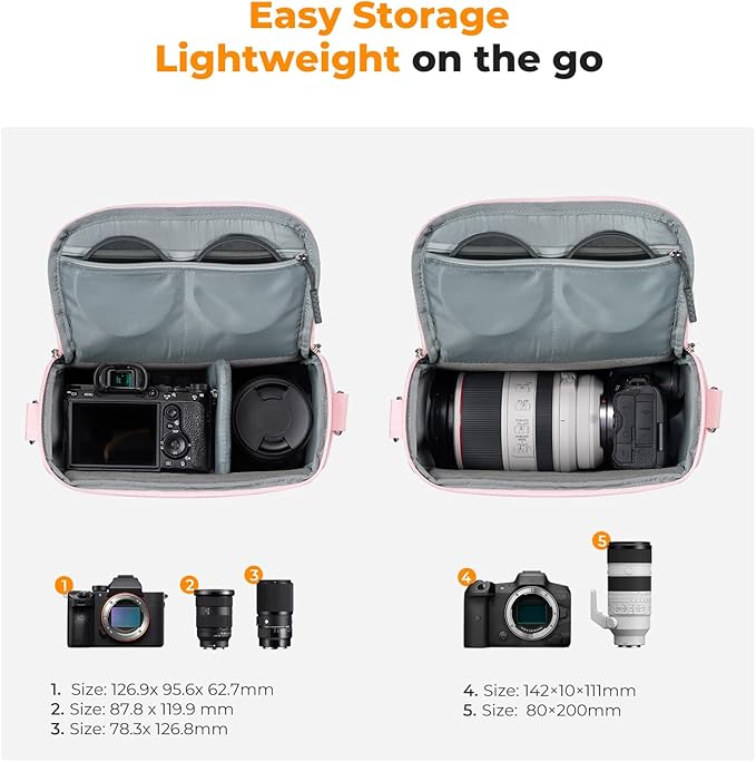 K&F CONCEPT Camera Sling Bag Small Crossbody Camera Case DSLR/SLR/Cute Compact Shoulder Photography Bags for Photographers