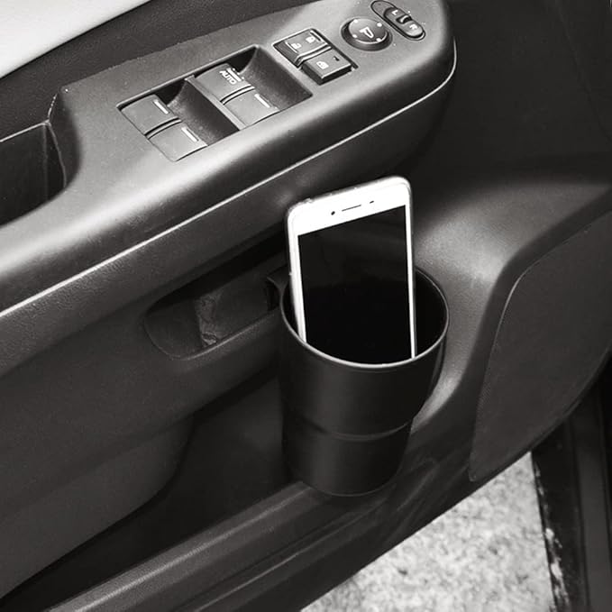 MiOYOOW Car Cup Holder Hook, Wear-Resistant Auto Drink Holder 3.54'' Caliber Window Door Cup Holder with Ventilation Clip for Coffee Water Bottles Key Coin