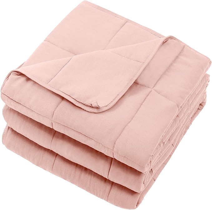 Pink Weighted Blanket for Adults 20lbs, 48"x72", Twin Full Size Cooling Heavy Throw Blanket for 180-220lbs, Microfiber Soft Thick Big Blankets Weighted Comforter Gifts for Sleeping