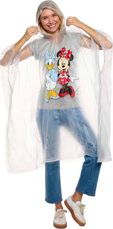 Disney Minnie Mouse Mickey Mouse Pluto Daisy Duck Rain Poncho Hoodie Unisex Adult