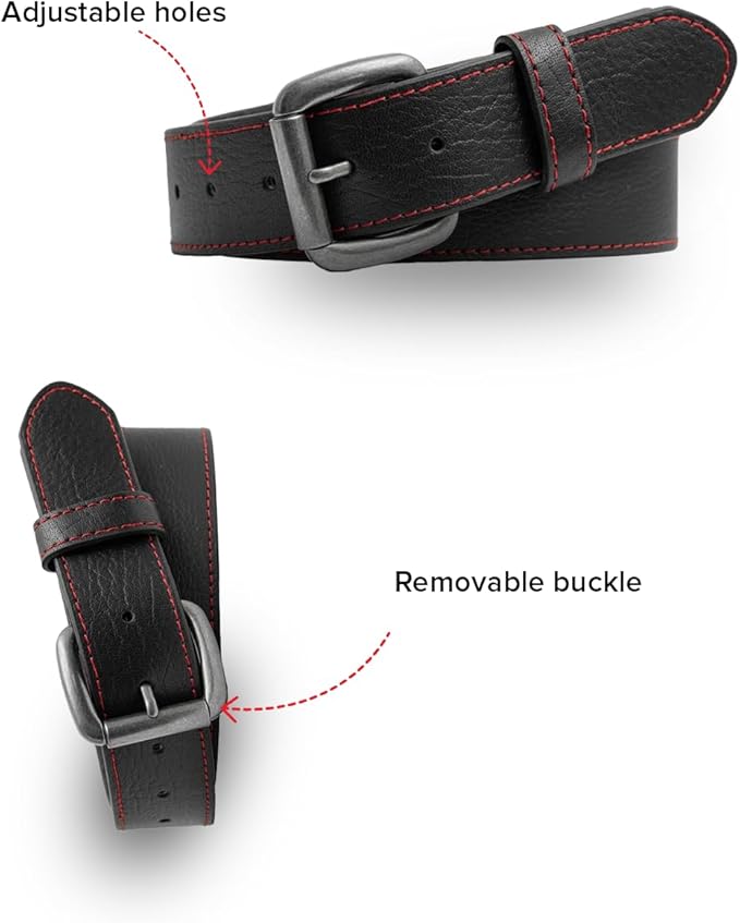 First Mfg Co - Mens Premium Leather Belt With Removable Buckle And Hidden Zipper Money Belt Daily Wear For Pants Perfect Fit