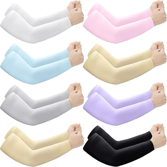 Janmercy 8 Pairs Elderly Skin Thin Protector Sleeves Bruise Abrasions Protective Arm Sleeve