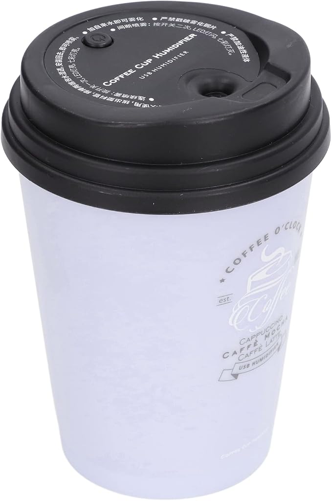 Coffee Cup Humidifier, Compact Lightweight Desktop Humidifier, for Bedroom Travel Office Home Use, Quiet Personal Air Moisturizer
