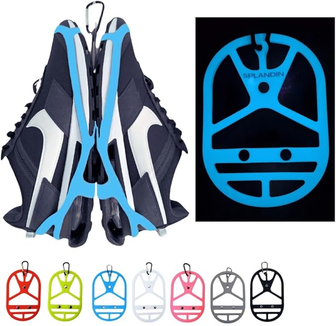 Shoe Holster For Backpack with Clip Hanger. Footwear Holder with Carabiner for Sneakers, Cleats, Bowling, Soccer, Basket, Football. For Travel, Outdoors, Sports & Space Saving