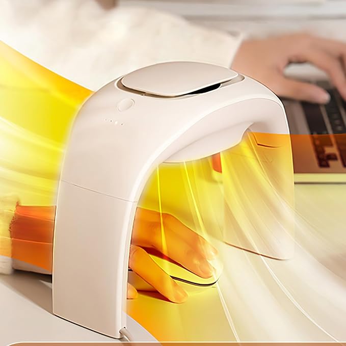 Heated Mouse Pad Hand Warmer Super Quiet, 110v 100w Desk Mouse Pad Hand Warmer, Personal Desk Heater Energy Efficient Ceramic Office with Thermostat Low Wattage - White