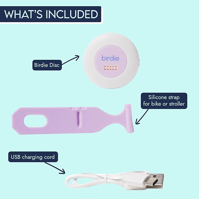 She's Birdie - The Original Personal Safety Alarm Disc for Bikes, Hikes, and Late Nights - Loud Siren, LED Light for Extra Visibility, Rechargeable, Handsfree, Lightweight, Water Resistant (Lavender)