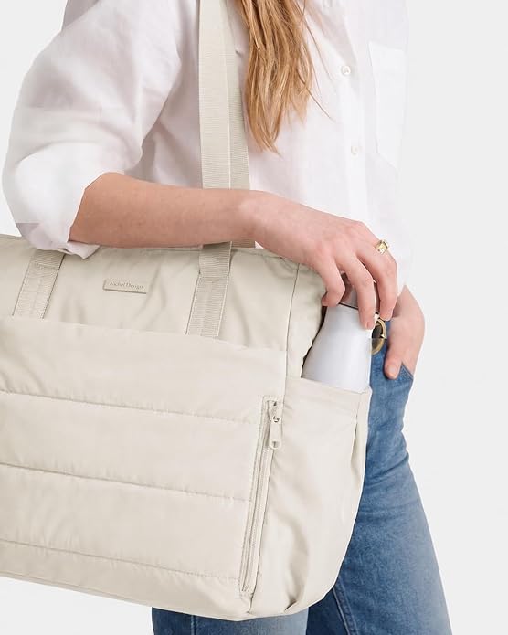 NISHEL Travel Puffy Tote Bag For Women, Ultra-Lightweight Large Tote Purse For Office Day And a Short Weekend Getaway