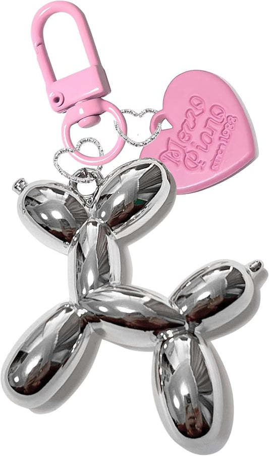 LAEKOU Jelly Balloon Dog Design Keychain for Women, Cute Girls Key Chain, Bag Charms Accessories for Car Purse Backpack