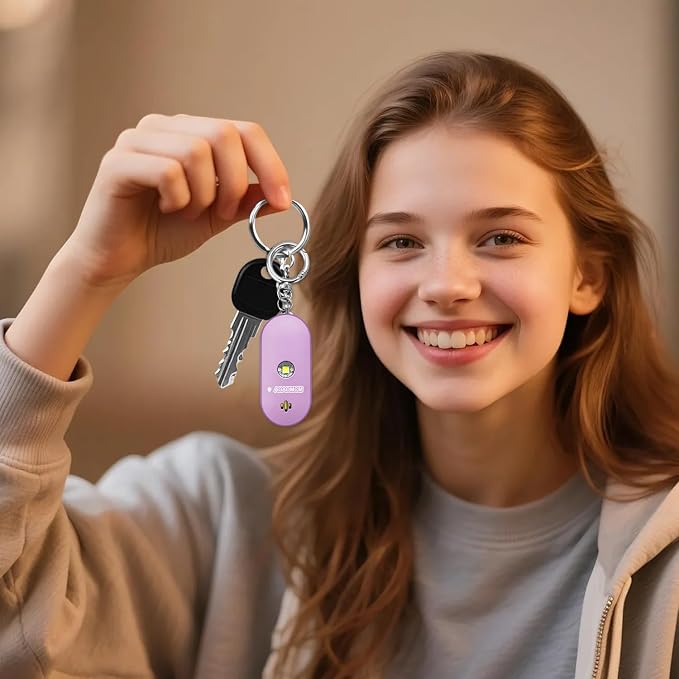 Personal Safety Alarm Keychain, 130dB Dual-Sided Speakers, Lightweight Aluminum Alloy, Loud Emergency Self Defense Alarm with LED Light for Women, Kids & Seniors
