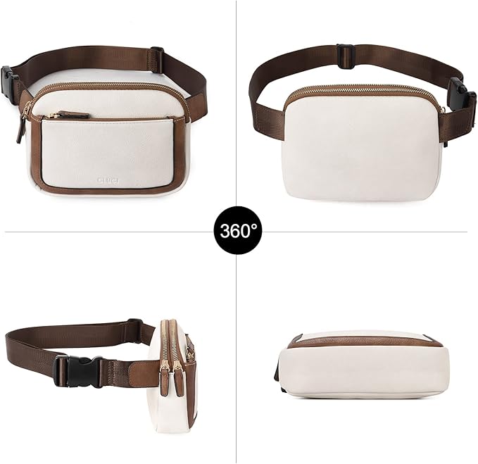 CLUCI Fanny Packs for Women Cross body, Belt Bag for Women, Mini Everywhere Crossbody Waist Bag Adjustable Strap, Vegan Leather Women's Fanny Pack