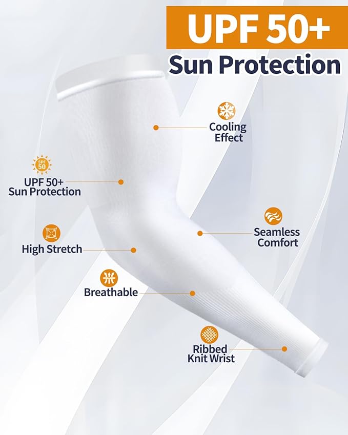 4-Pairs Arm Sleeves for Men and Women - Tattoo Cover Up - Cooling Sports Sleeve for Basketball Golf Football