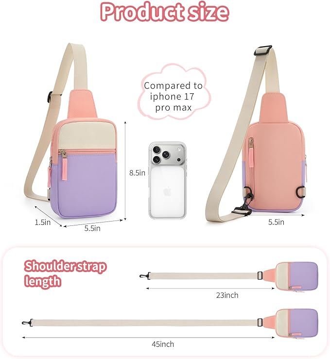Birthday Gifts for 8 9 10 11 12 Year Old Teens Girls Kids, Fanny Pack Crossbody Bag Sling Belt Bags Purse, Dorm Travel Essentials for Girls Fashion, Preppy Tween Teen Girl Gift Trendy Stuff
