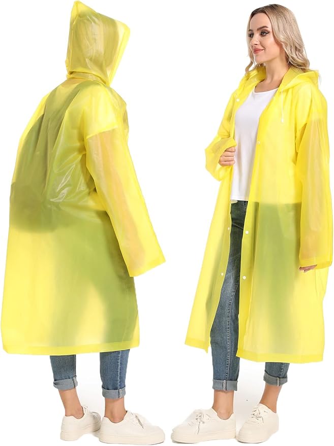 2PCS Rain Ponchos for Adults Reusable Rain Coats for Adults Rain Jackets Raincoats for Men Women