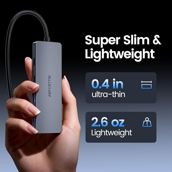 4FT USB C Hub 3.2 Multiport Adapter, 10Gbps Aluminium USB C to USB Hub with 2 USB-A & 2 Type-C Port, USB C Splitter for Thunderbolt, MacBook, Mac mini, Laptop, Desktop, etc.