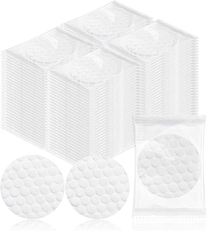 Travel Size Cotton Rounds Individually Wrapped Cotton Rounds Bulk Makeup Cotton Pads Soft for Most Skin Types Personal Care Kit Hotel Amenities (2 Pcs/Set, 100 Sets in Total)