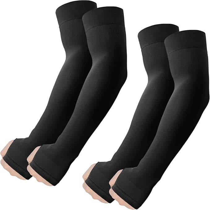 ROXUN Arm Sleeves with Thumb Hole, Cooling UV Sun Protection Compression Tattoo Cover Up for Men/Women