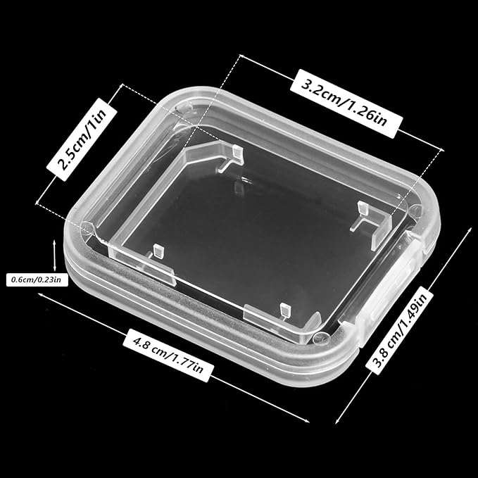 Transparent Standard SD SDHC Memory Card Case Holder Box Storage Boxes (Pack of 10)