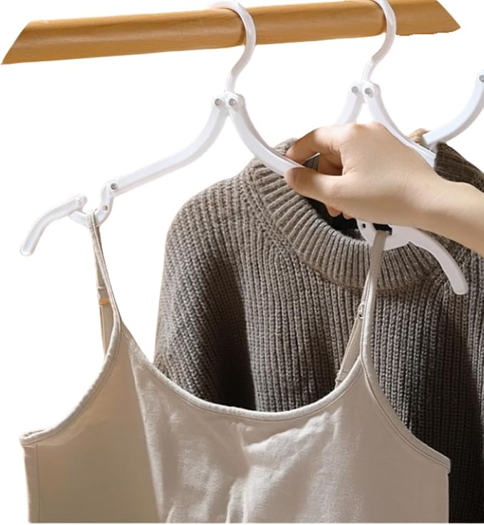 20Pcs Travel Hangers Foldable Cruise Essentials for Flying RV Hotel White