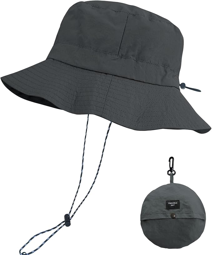 PFFY Packable Sun Bucket Hat for Men Women Outdoor UV Protection Sun Hats Waterproof Lightweight Hiking Outdoor Cap