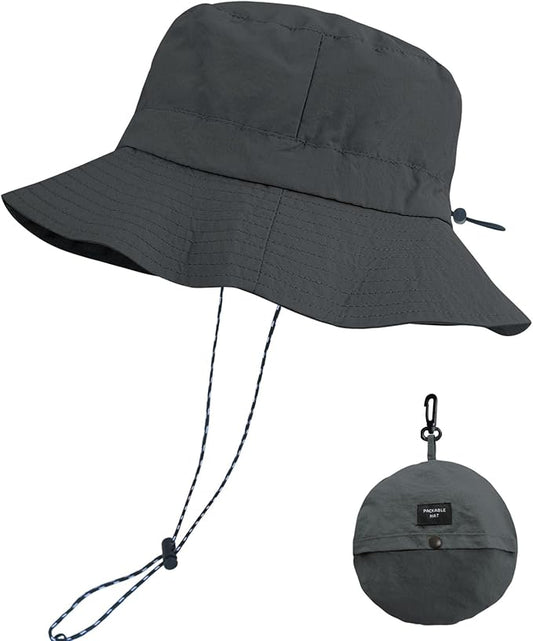 PFFY Packable Sun Bucket Hat for Men Women Outdoor UV Protection Sun Hats Waterproof Lightweight Hiking Outdoor Cap