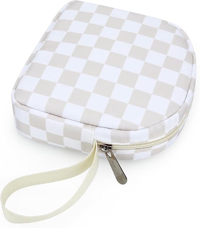 E-Tree Soft Headphone Case Bag for JBL Tune 510BT/520BT/500BT/720BT/Sony WH-CH520/510/720/710/BERIBES/SoundCore Q20/30/TOZO/KVIDIO/JLab/Bose, Travel Electronic Accessories Organizer (Checkered-Beige)