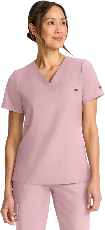Healing Hands Women's Tops V-Neck Scrub Top Tuck-in with Welt Chest Pocket HH755