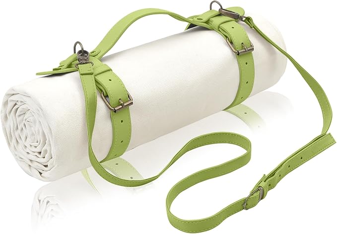 White Picnic Blanket & Beach Mat – Canvas, Machine Washable, Large 4’9” × 6’3”