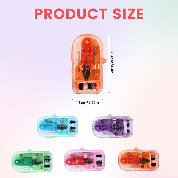 10pcs Travel Sewing Kit, Pocket Bulk Mini Sewing Kit Travel for Adults Emergency Sewing Kits Basic, Hand Portable Small Sewing Kits Travel Size Sewing Supplies and Accessories for Traveler Hotel