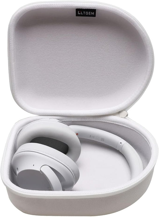 Headphone Headset Case Compatible with Audio-Technica ATH-M20x/JBL/Raycon/Soundcore Anker/Sony/Beats/JLab/TOZO/Logitech/BERIBES/KVIDIO Headphones, Large Headphone Case Hard Shell(White)