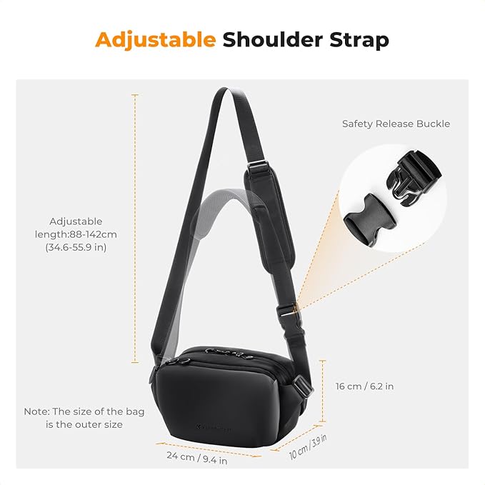 K&F CONCEPT Camera Sling Bag Crossbody Bag Waterproof Camera Shoulder Backpack DSLR/SLR/Mirrorless Camera Case