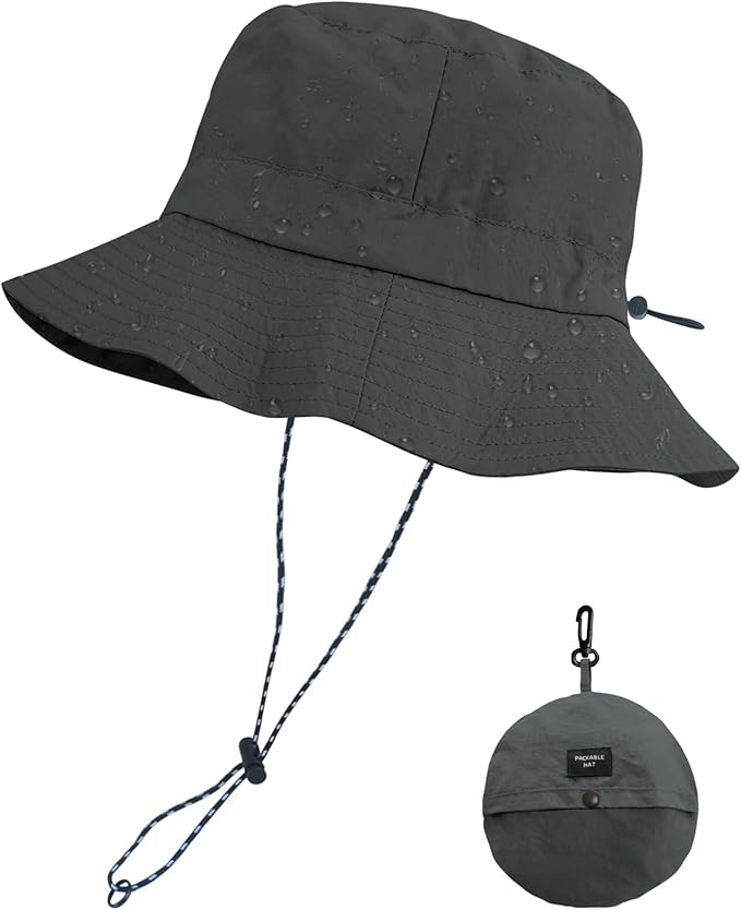 PFFY Packable Sun Bucket Hat for Men Women Outdoor UV Protection Sun Hats Waterproof Lightweight Hiking Outdoor Cap
