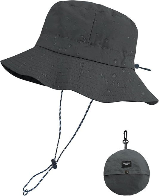 PFFY Packable Sun Bucket Hat for Men Women Outdoor UV Protection Sun Hats Waterproof Lightweight Hiking Outdoor Cap