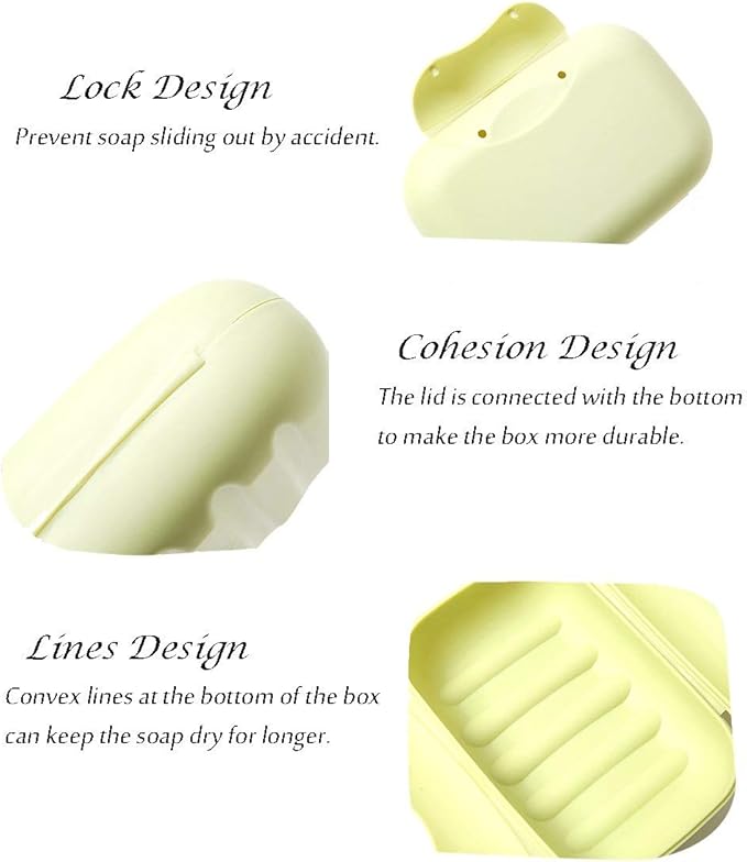 RETON 4 Pcs Travel Soap Container, Portable Soap Holder Dish, Plastic Shampoo Bar Box Case for Bathroom, Shower, Camping, Gym, Outdoor, Hiking, Home (2 Small+2 Large)