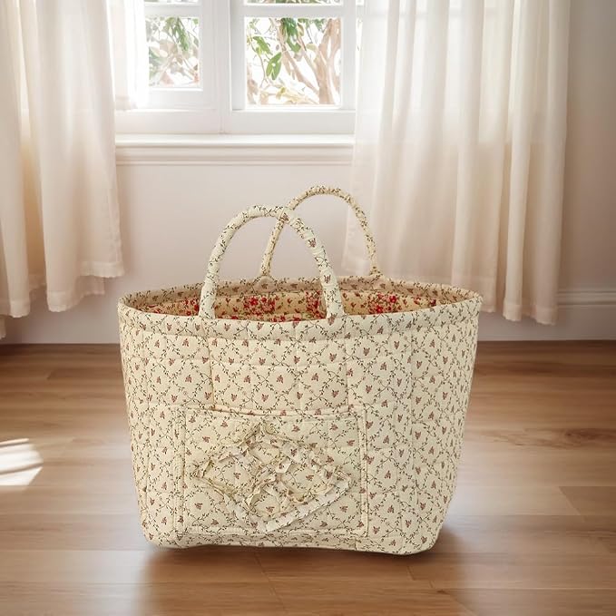 Floral Fabric Storage Basket Car Interior Storage Basket Underwear Sundries Laundry Baskets Supplies Home Organizer Bag (style 4)