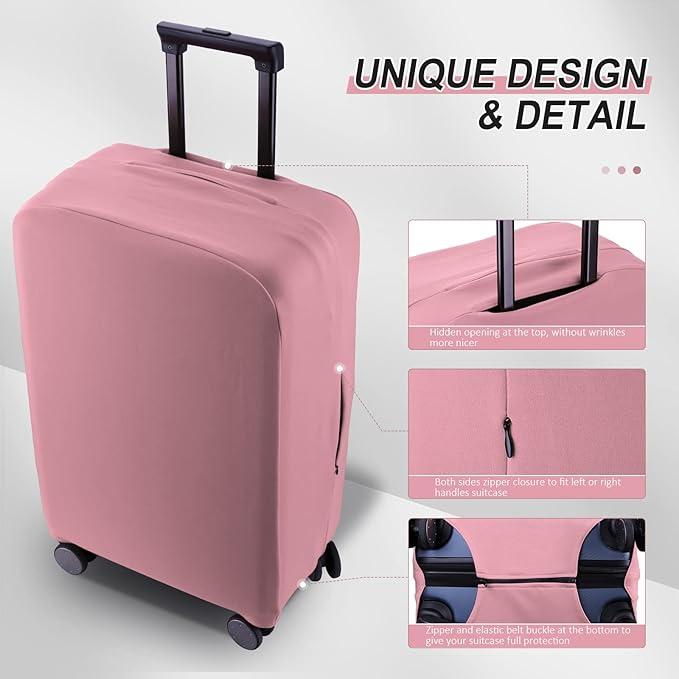 Travel Luggage Cover - Scratch-Resistant Fit 19-31 Inch, Pink, XL(28-29 inch)