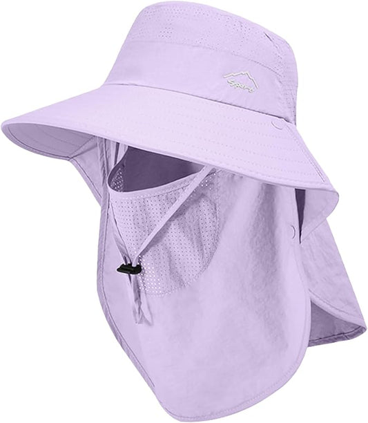 Sun Hat for Men Women with Neck Flap,UPF 50+ UV Protective Hiking Fishing Hats,Wide Brim Sun Hat for Women&Men