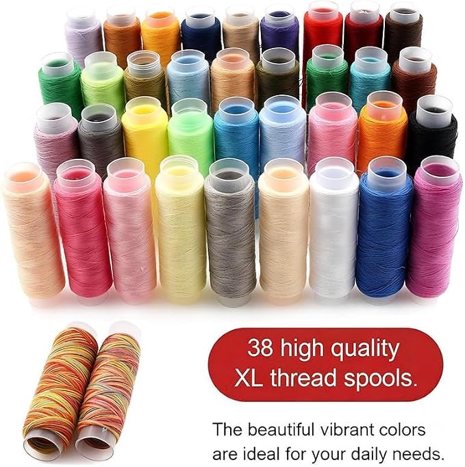 Premium Sewing Kit for Adults, Portable with Complete Sewing Supplies, Sewing Thread, Needle Threaders, Hand Sewing Kit & Needle and Thread Kit for Travel & Home Repair