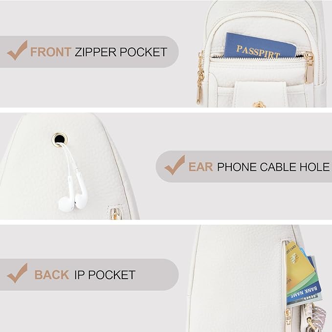 GAEKEAO Sling Bag Crossbody Bags for Women Vegan Leather Fanny Pack Chest Travel Anti Theft Purse Shoulder Bag handbags Gifts