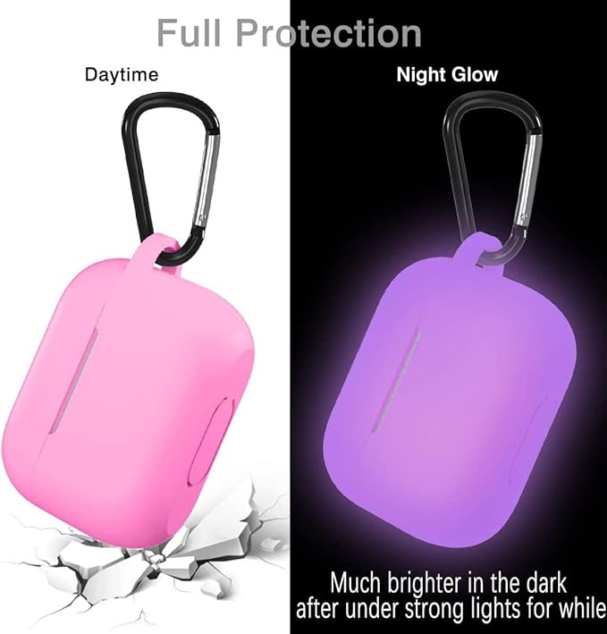 Lerobo Designed for AirPods Pro 2 Case Cover, Night Glow Full Protective Silicone Cover Compatible with Airpod Pro Case with Keychain,Front LED Visible,Nightglow Purple