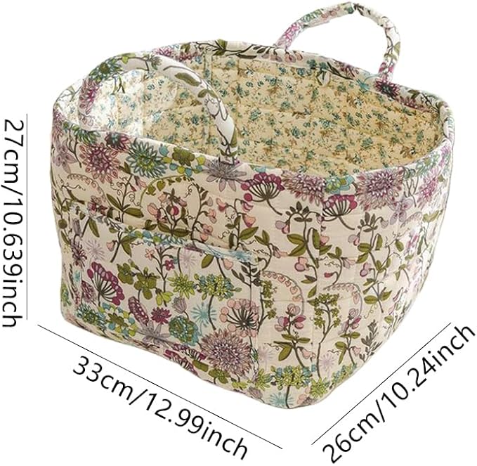 Floral Fabric Storage Basket Car Interior Storage Basket Underwear Sundries Laundry Baskets Supplies Home Organizer Bag (style 6)