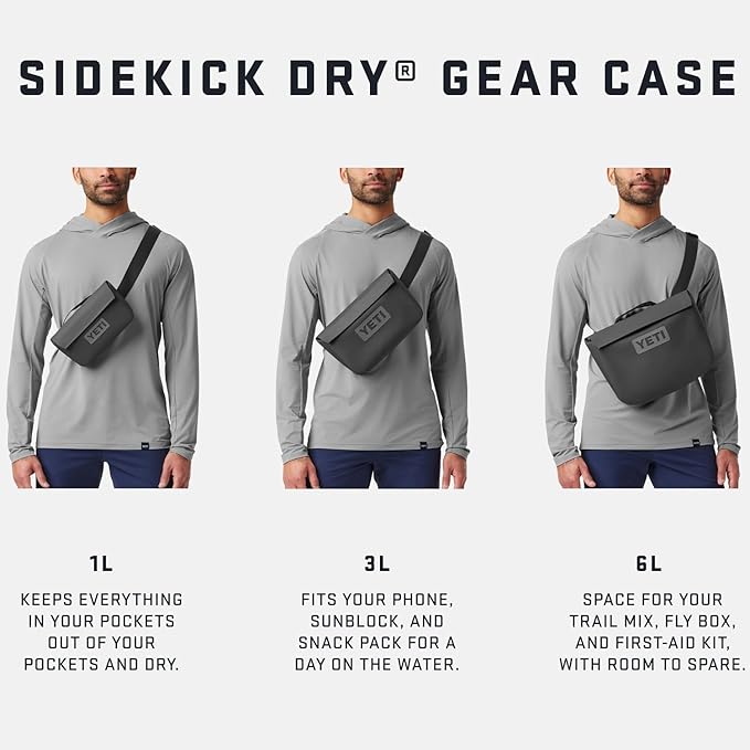 YETI Sidekick Dry 3L Gear Case, Fog Gray/Blue