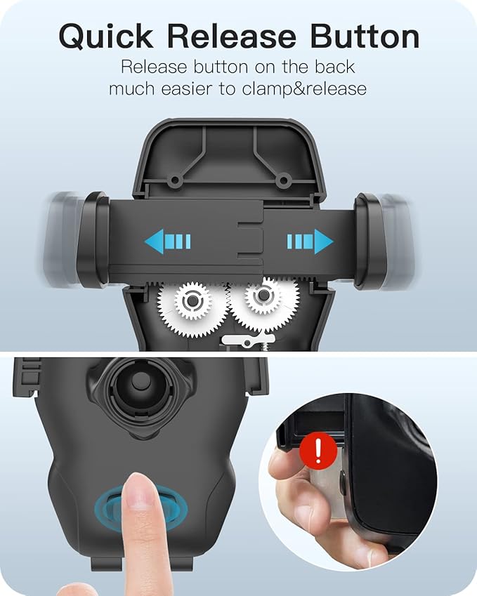 APPS2Car 13" Gooseneck Phone Mount for Car Windshield Dashboard Vent, Cell Phone Holder for Car Truck with Strong Suction Cup, Anti-Shake Stabilizer, One-Hand Operation, Fits Most Smartphones